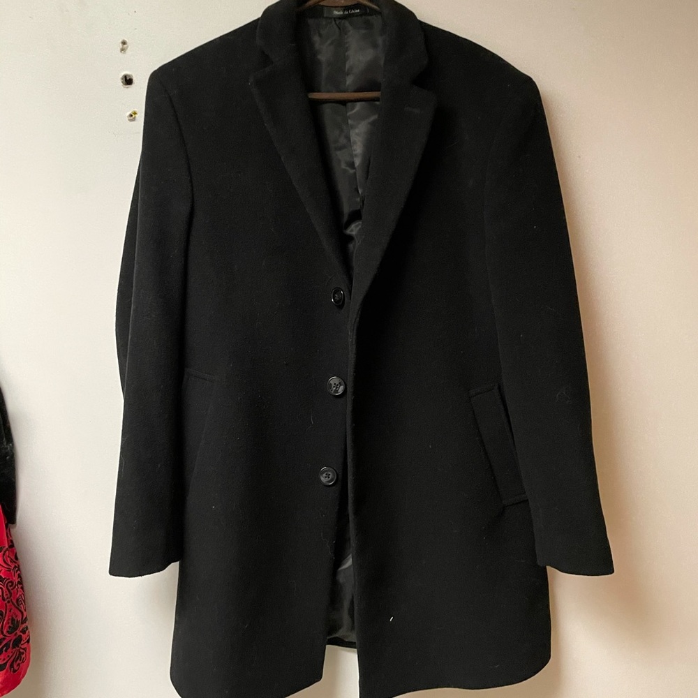 mens calvin klein overcoat